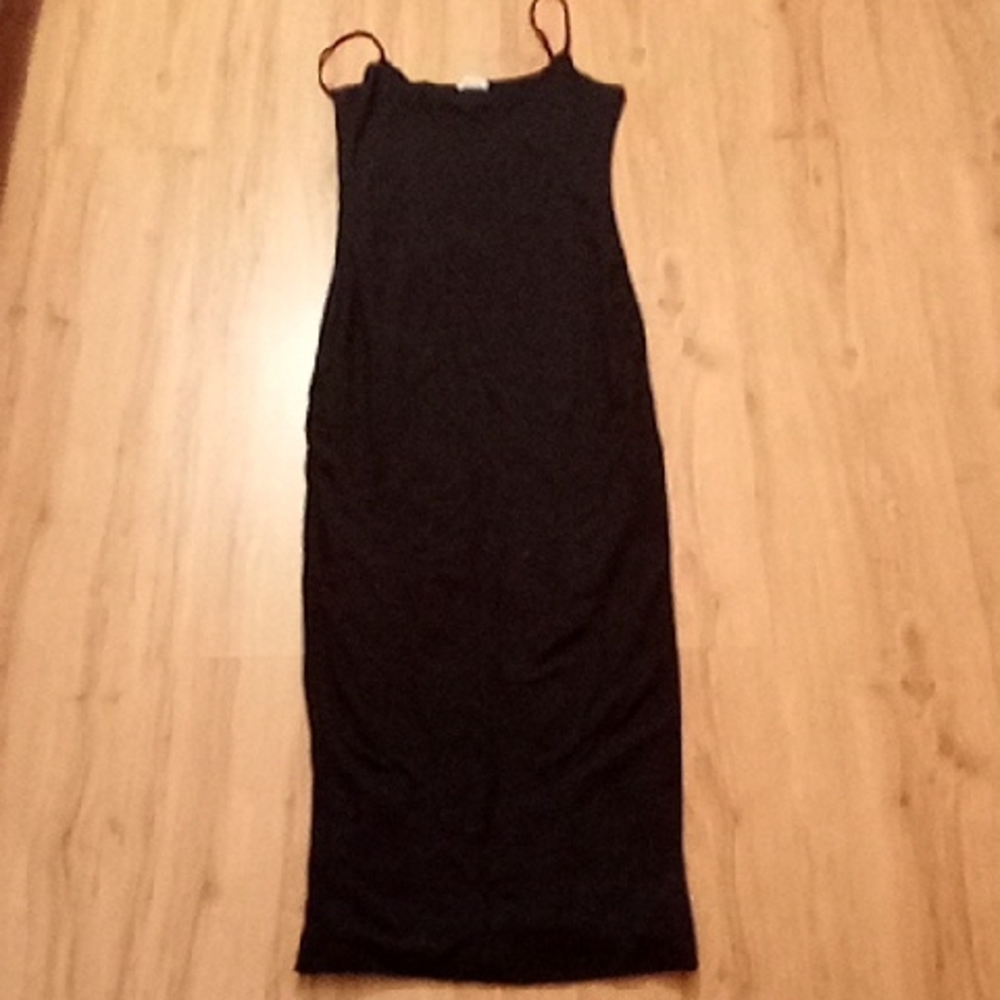 Rue21 Black Ribbed Maxi Slip Dress